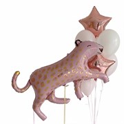 Набор шаров с розовым леопардом и звездами 10123