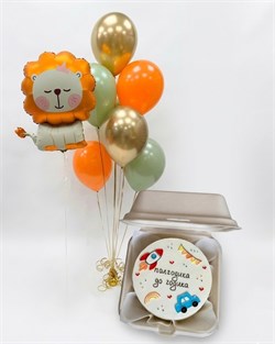 Комбо набор-бенто с шарами на полгодика с машинками 10129